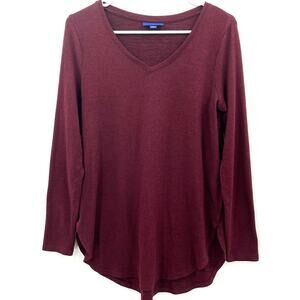 Apt. 9 Women's V-neck Tunic Sweater, Burgundy, Size S, Lounge Comfort Soft‎